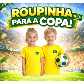 Camiseta Brasil Infantil Menino Menina em Algodão Copa Time Unissex Roupa Criança Torcida Torcedor em Oferta na Shopee