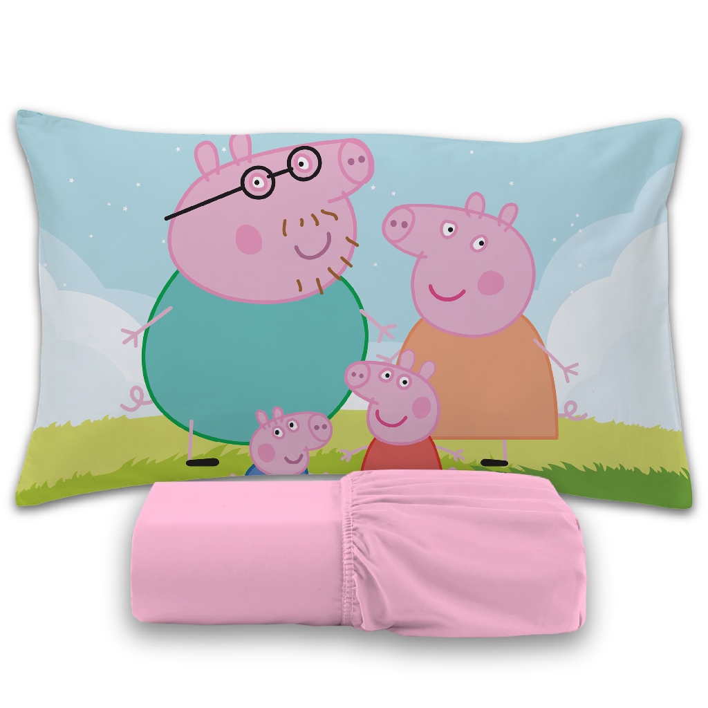 Jogo De Lençol 2 peças Infantil Temático De Personagens - PEPPA PIG