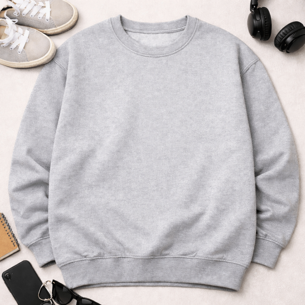 Moletom Masculino Liso Sem Gorro Sem Bolso Casual Sueter