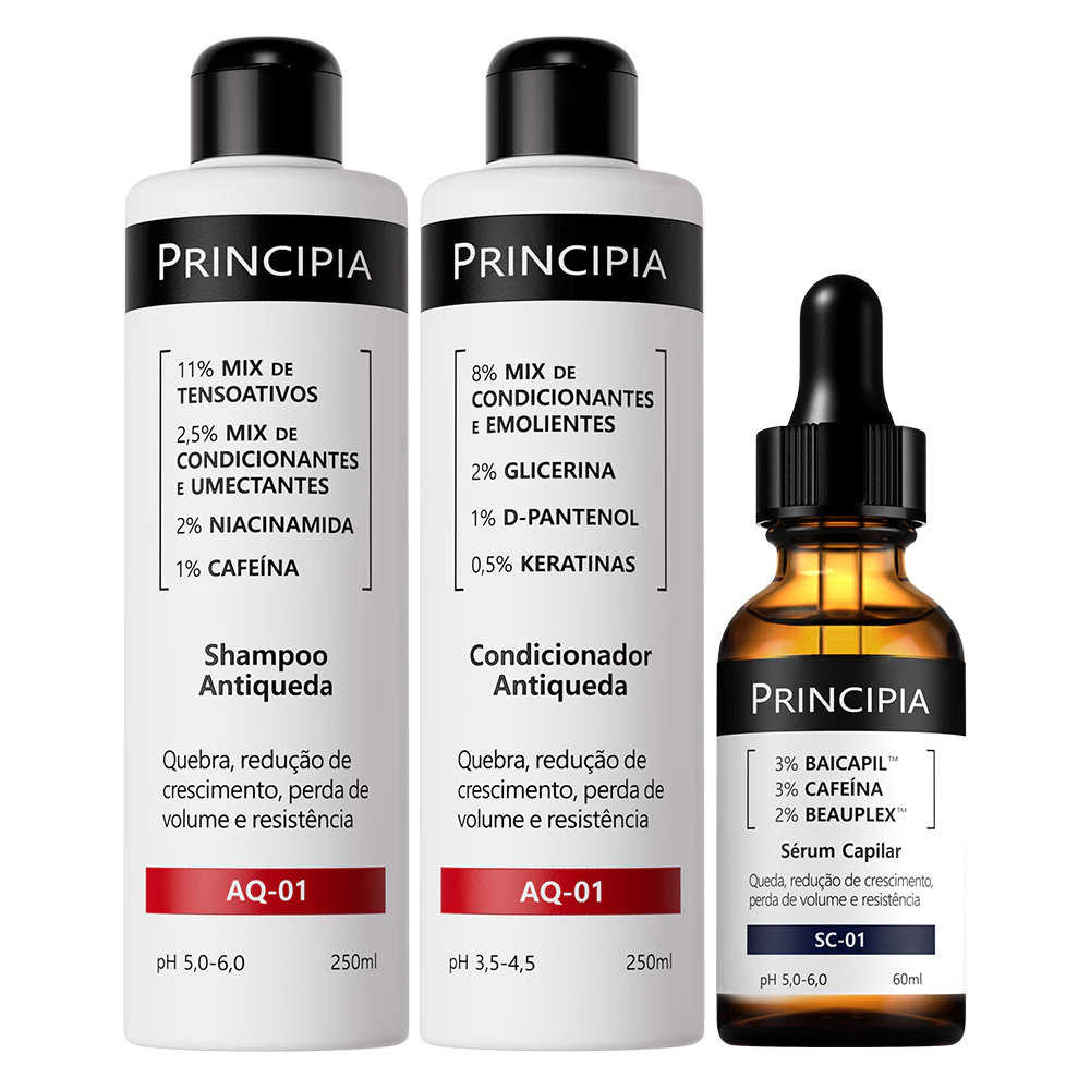 Principia Kit - Antiqueda Trio - Shampoo + Condicionar + Sérum Capilar 60Mls