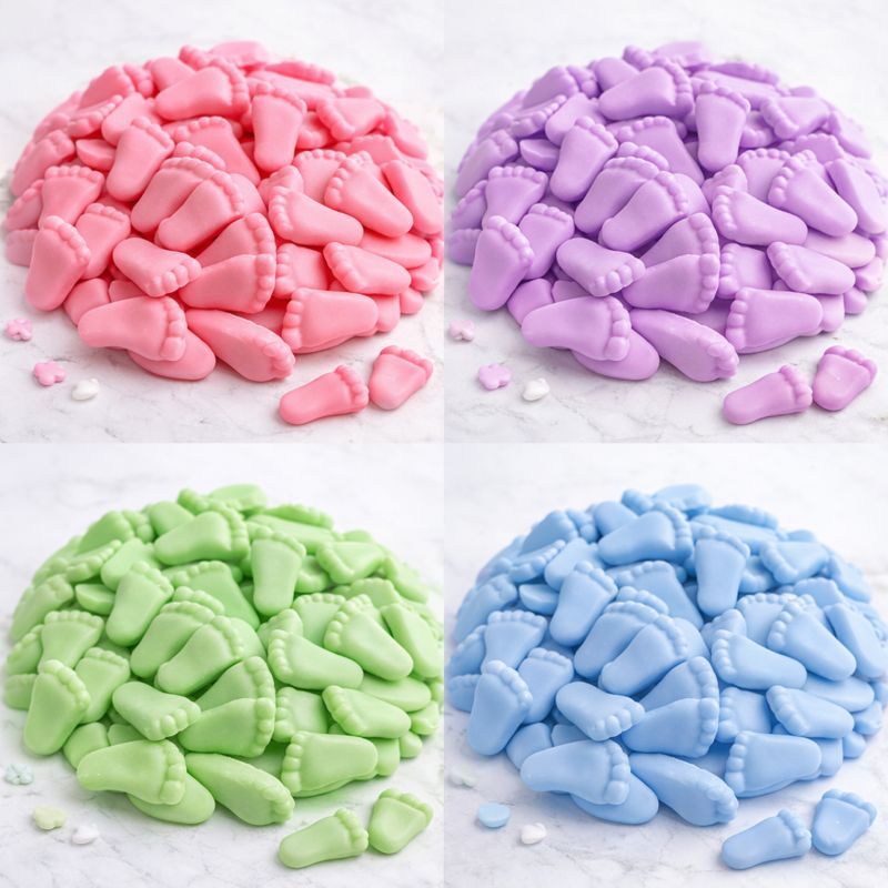 100 Mini Pezinhos para Latinhas e saquinhos organza Chá de Bebe cha revelacao maternidade REVELACAO