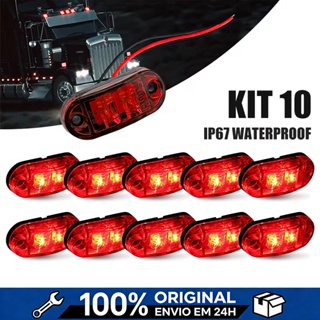 KIT 10 Lanterna led vigia delimitadora teto ônibus baú caminhão van escolar motorhome trailer bivolt em Oferta na Shopee