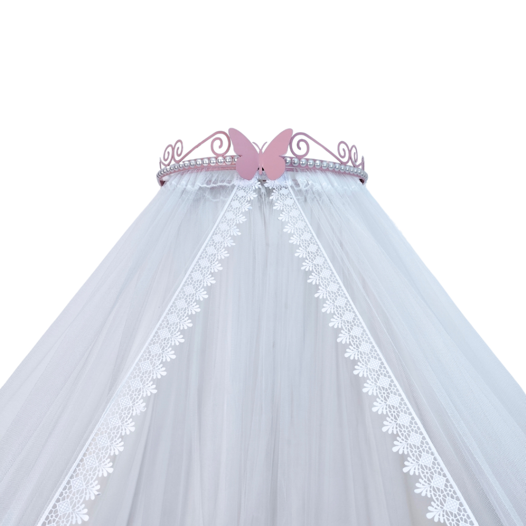 Dossel borboleta com mosquiteiro tule para berço