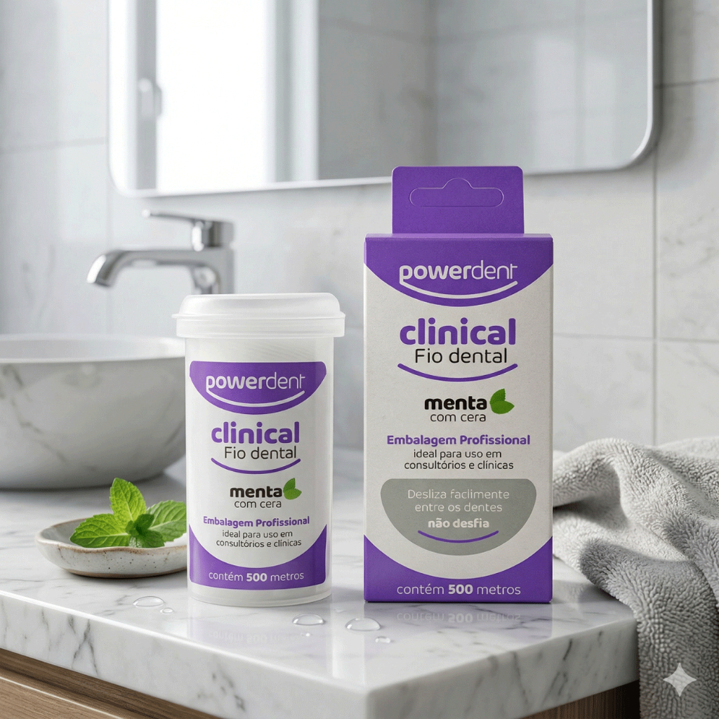 Fio Dental 500m PowerDent Clinical – Limpeza Profunda, Resistente, Ideal para Uso Diário em Oferta na Shopee