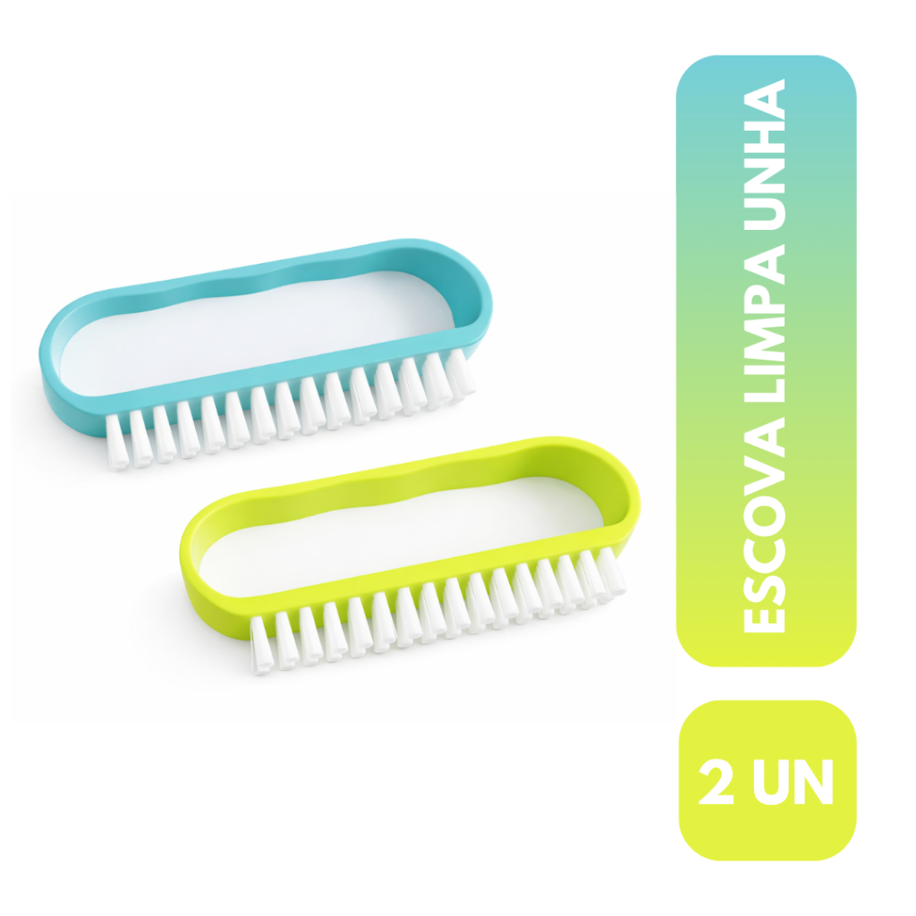 Kit 2 Escova Limpa Unhas Manicure Pedicure Higiene Pessoal Escovinha de Unhas Plástica Limpeza Mãos em Oferta na Shopee