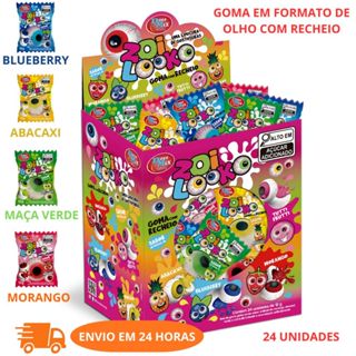 BALA DE GOMA EM FORMATO DE OLHO COM RECHEIO 24UN x 12G em Oferta na Shopee