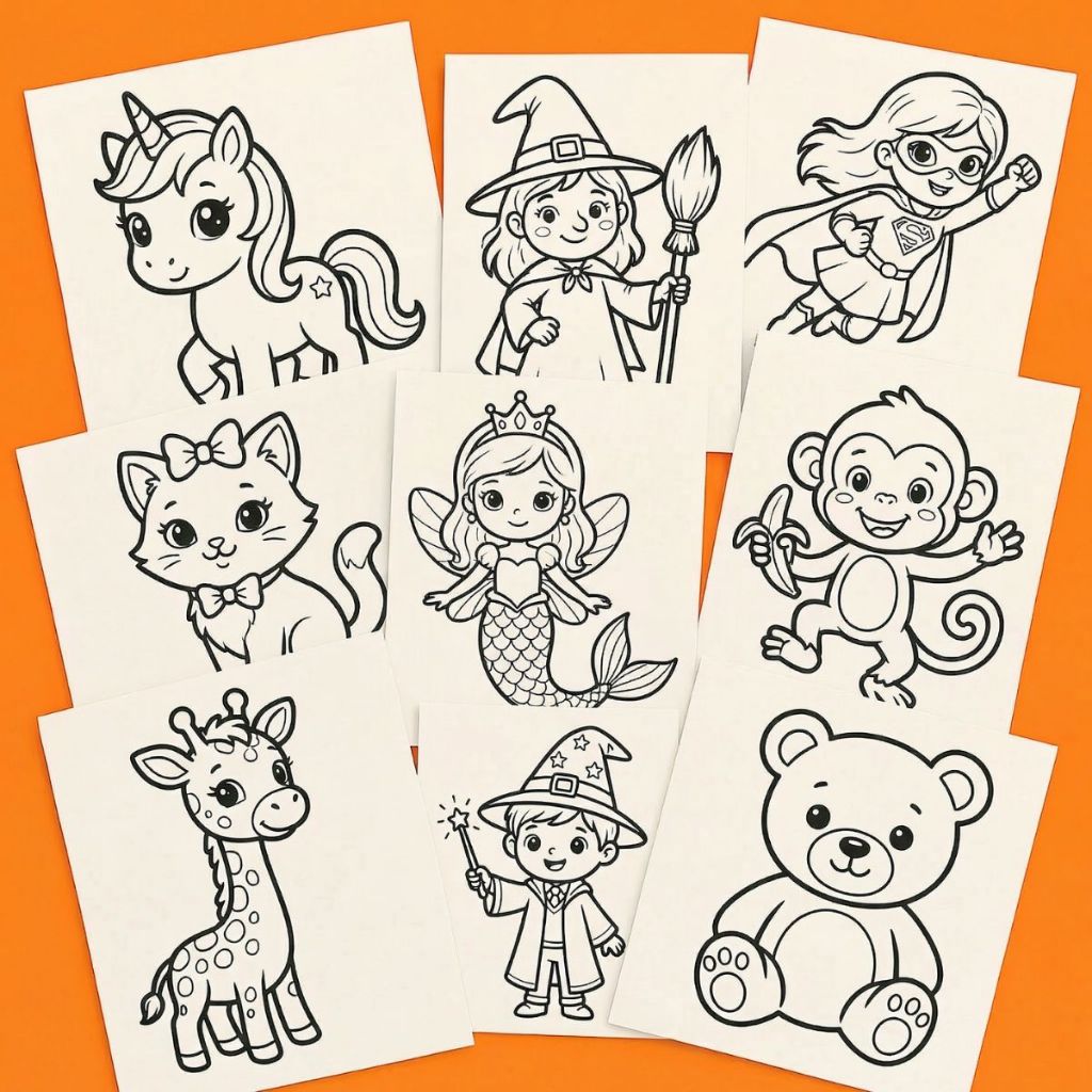 100 Desenhos para Colorir Animais Infantil Educativas Crianças Pintura Safari Fazenda Zoológico A6