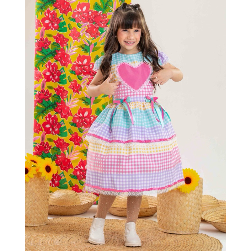 Vestido Infantil Festa Junina | Vestido Infantil Junino Luxo São João