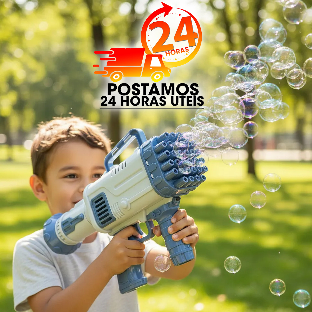 Bazuka Maquina Lança bolhas de sabão 50 ml colorido azul rosa brinquedo infantil lançador de bolha em Oferta na Shopee