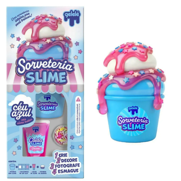 Slime Gelelé-Sorveteria Slime Céu Azul-Gelelé