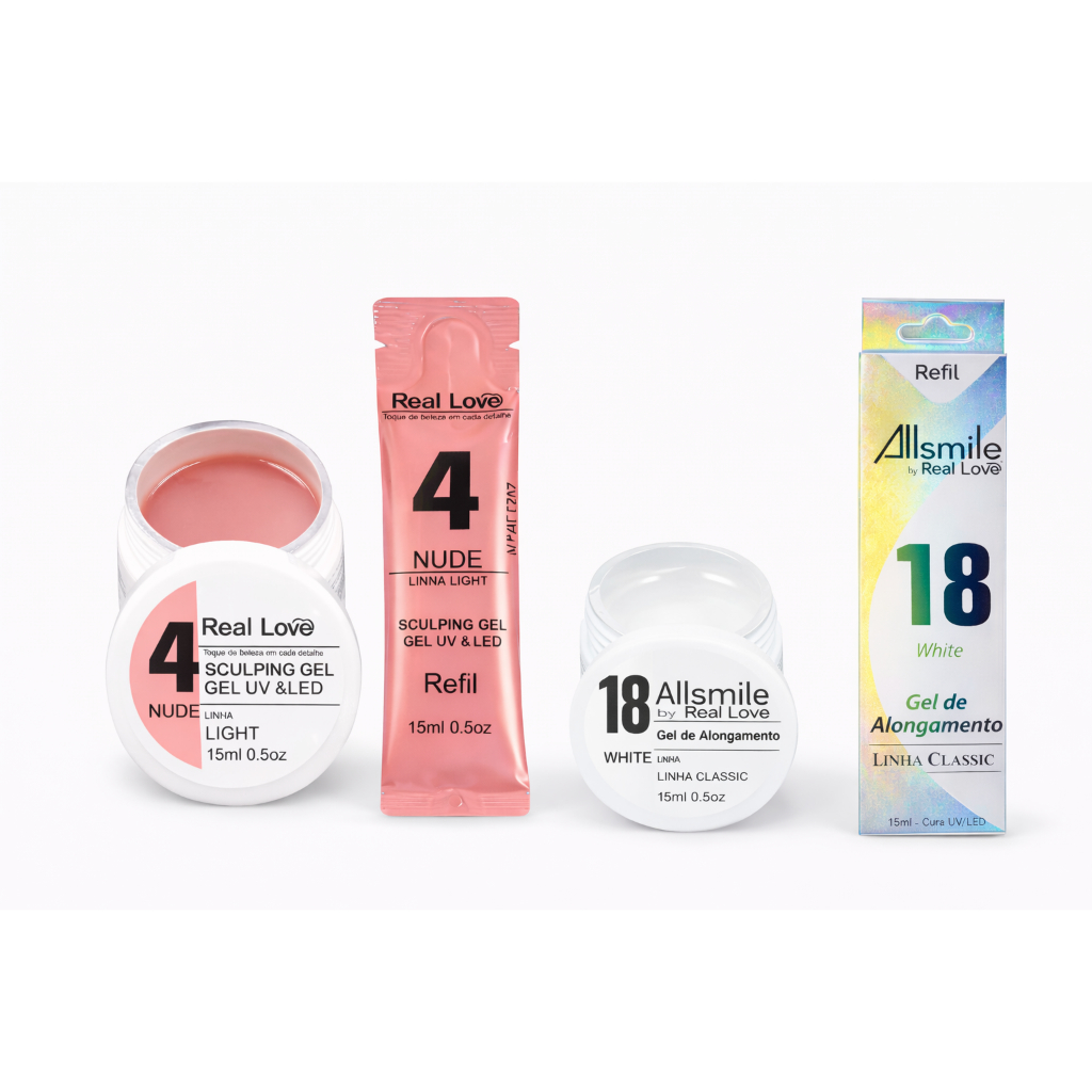Kit Econômico Gel AllSmile (Sem Hema e TPO) e Real Love Pote + Sachê - 15ml