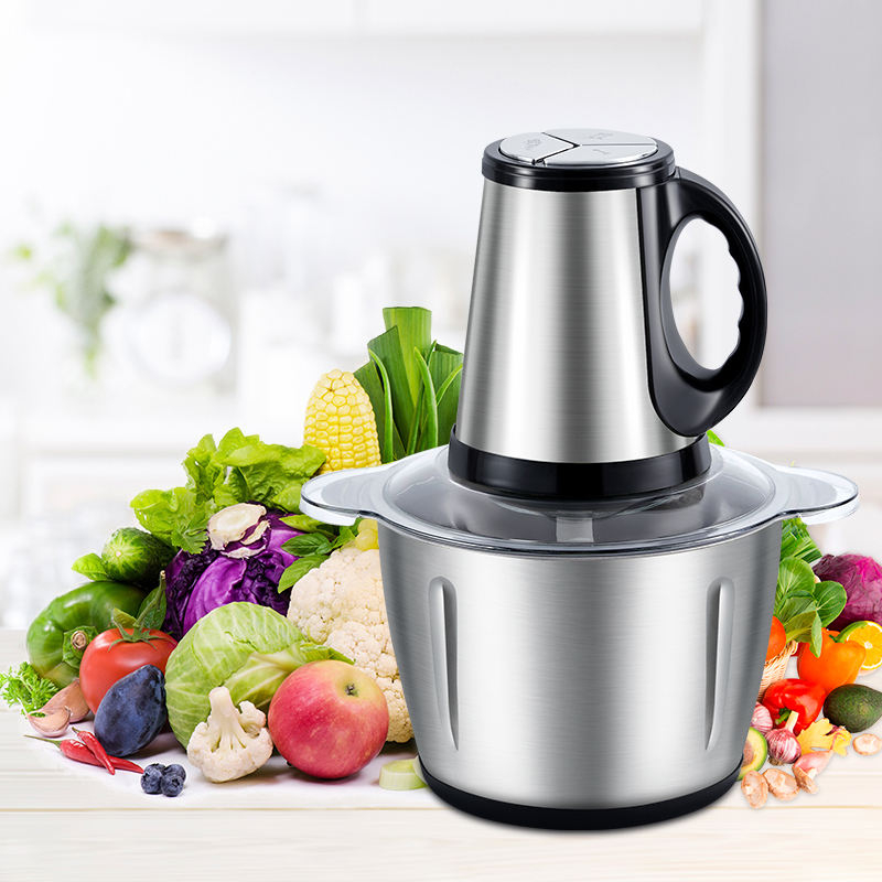 Triturador De Alimentos Picador Elétrico Multiprocessador Com ALÇA 2/3L 110V E 220V Processador Multifuncional Moedor