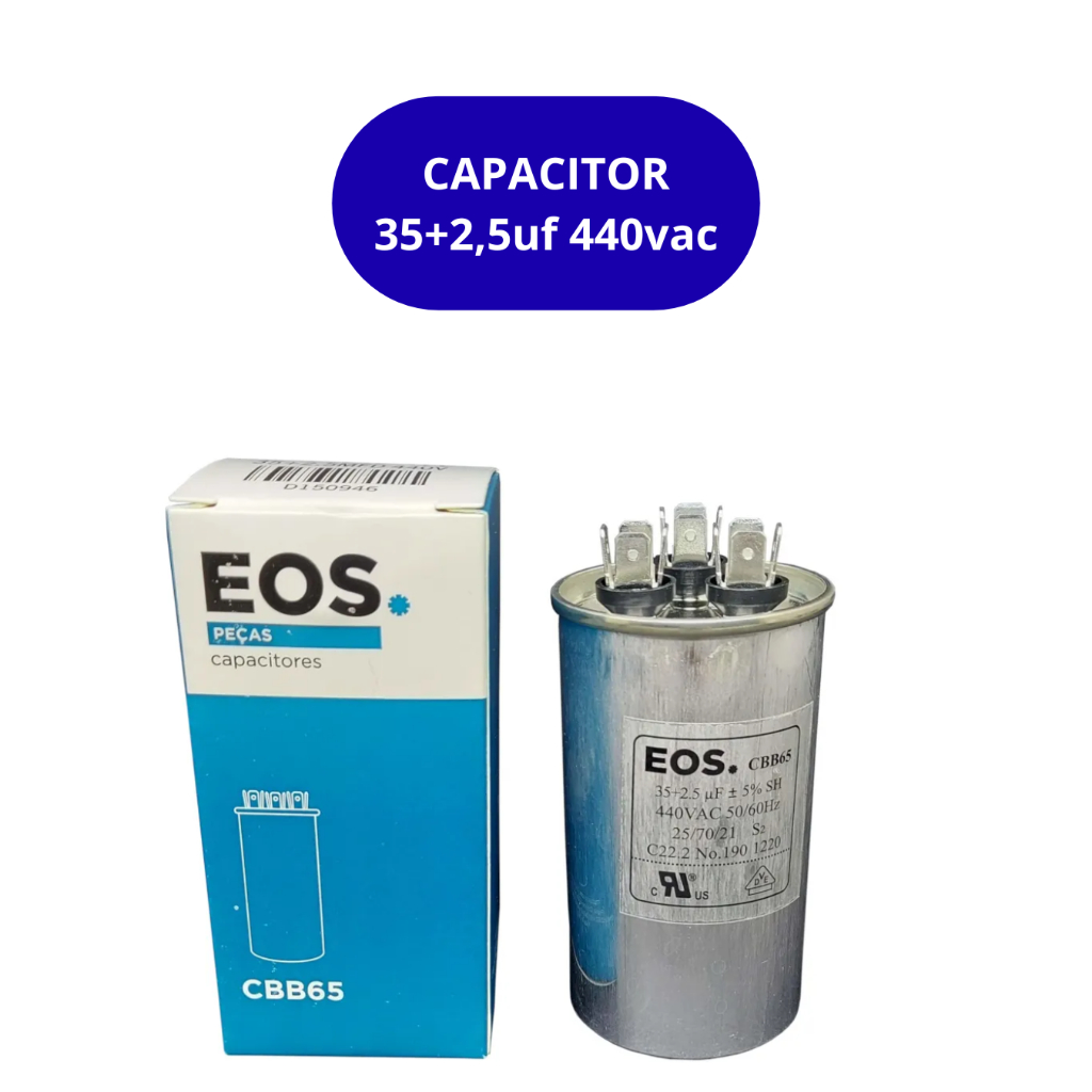 Capacitor Permanente Duplo 35+2,5uf 440VAC Ar Condicionado em Oferta na Shopee