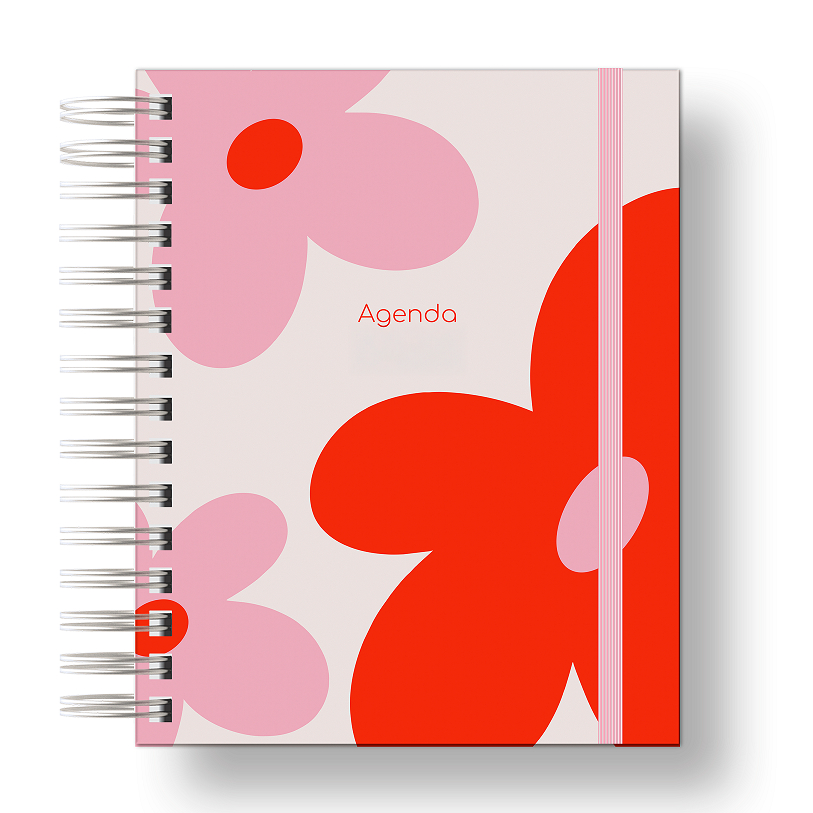 Agenda Permanente Capa Dura Com Elástico 2 Dias Por Paginas