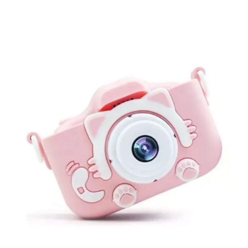 Câmera Digital Infantil Rosa com Filtros e Molduras Divertidas e Função de Filmagem