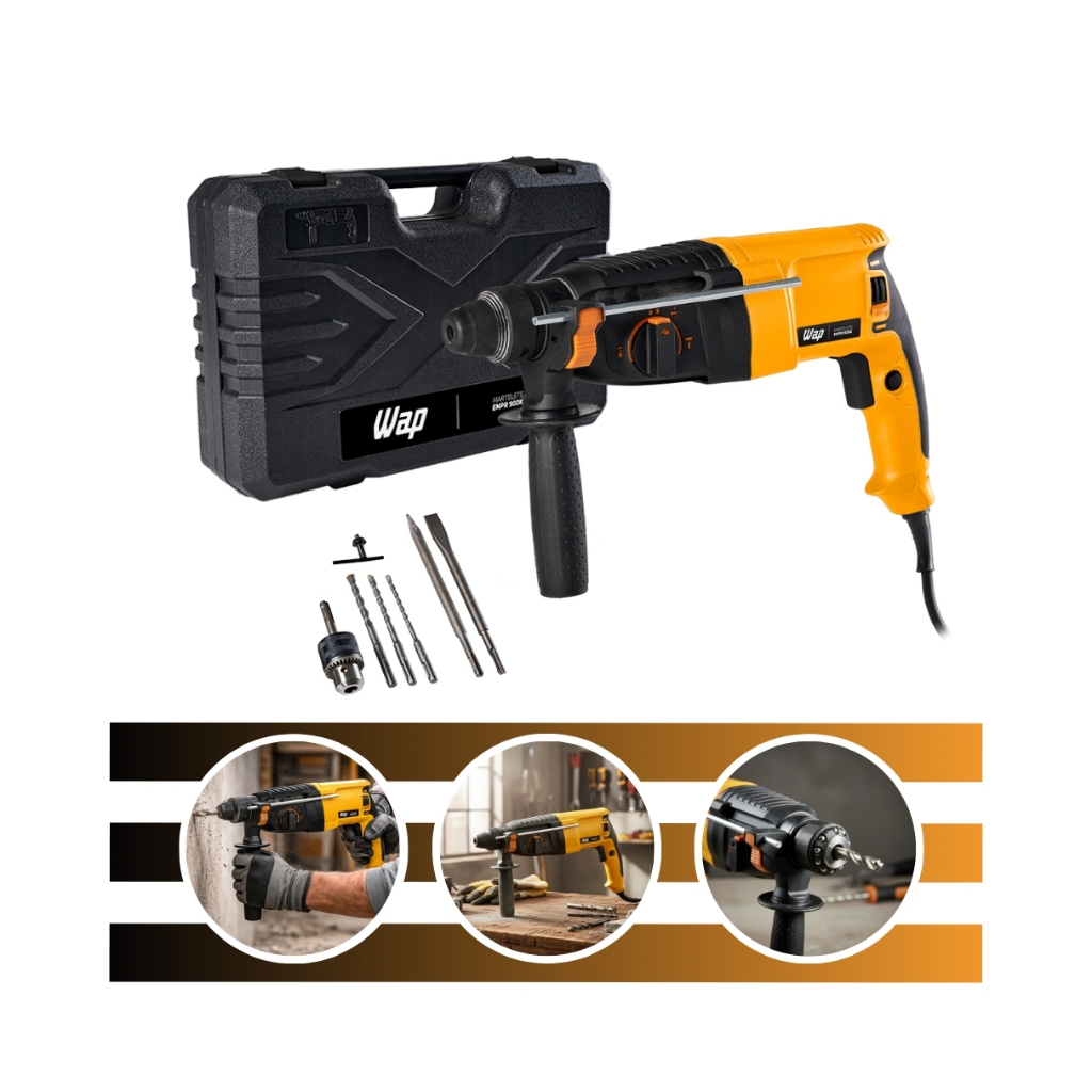 Martelete Perfurador Potência de 900w EMPR 900K SDS PLUS Wap Com Maleta em Oferta na Shopee