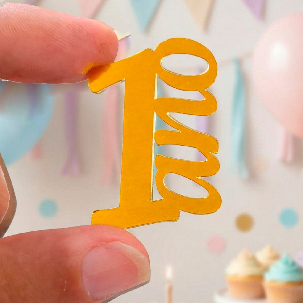 kit Apliques de Números Dourado em Papel Lamicote - Números para Festa - Idade - Lembrancinha