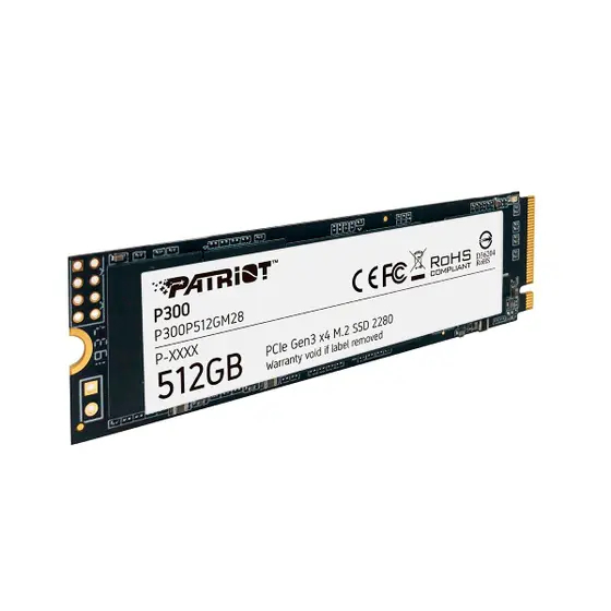 HD SSD Interno Patriot P300 512GB  M.2 NVMe PCIe 3.0 x4 - Leitura 1700MB/s e Esc