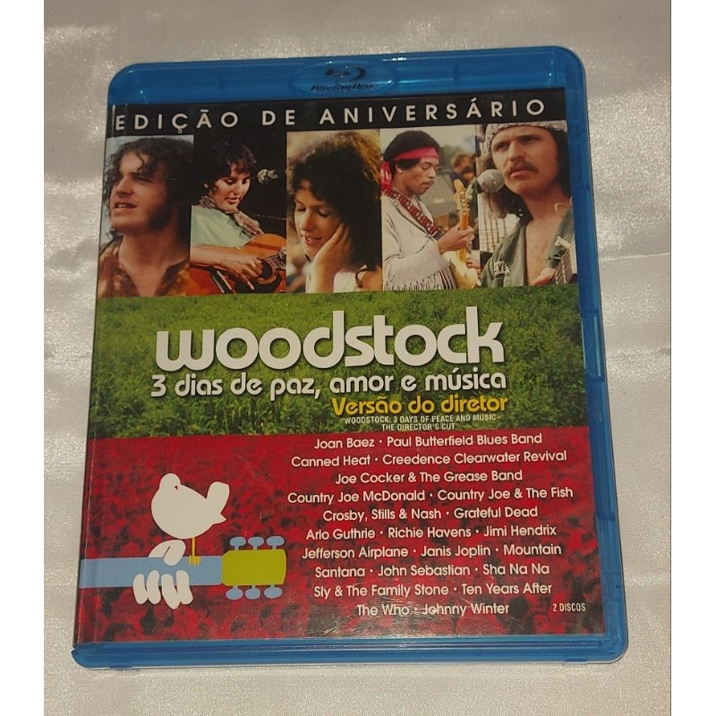Blu ray duplo woodstock 3 dias de paz,amor e música versão do diretor original