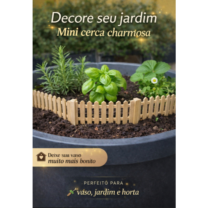 Mini Cerca Decorativa para Vaso Jardim Horta Decoração Planta