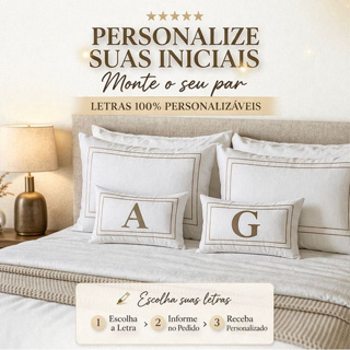 Kit 2 Baguetes Almofadas Suede Decorativas Personalizada Com Ziper em Oferta na Shopee