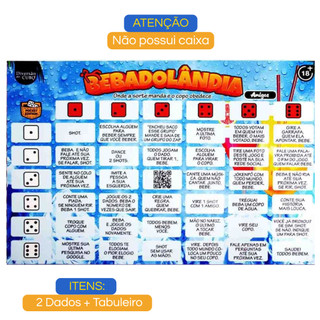 Jogo Bebadolândia Tabuleiro Edição Pocket e Dado Diversão Ao Cubo