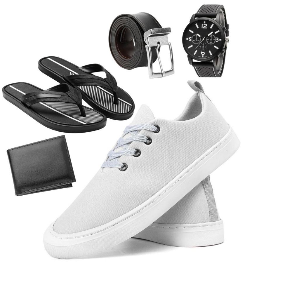 Sapatenis Masculino Kit Super Completo Com Relógio Carteira Cinto E Chinelo Promoção