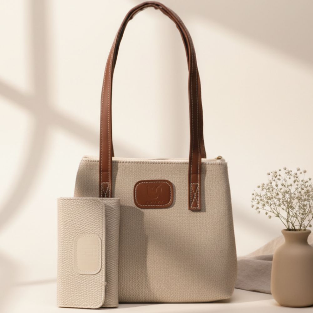 Bolsa Feminina Lona Mini Tote Alça Reforçada + Carteira Feminina em Oferta na Shopee