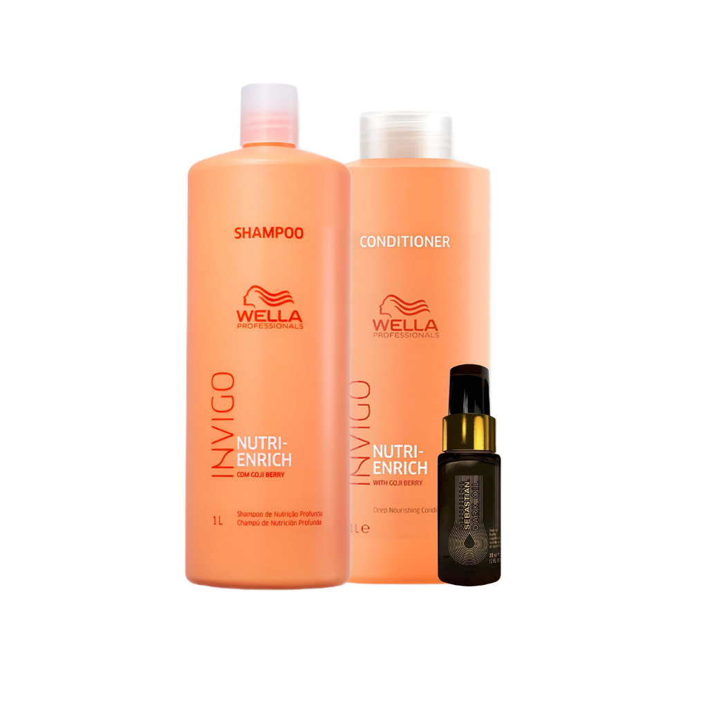 Kit Wella Professionals Invigo Nutri-Enrich - Shampoo 1L + Condicionador 1L + Óleo Dark 30ml
