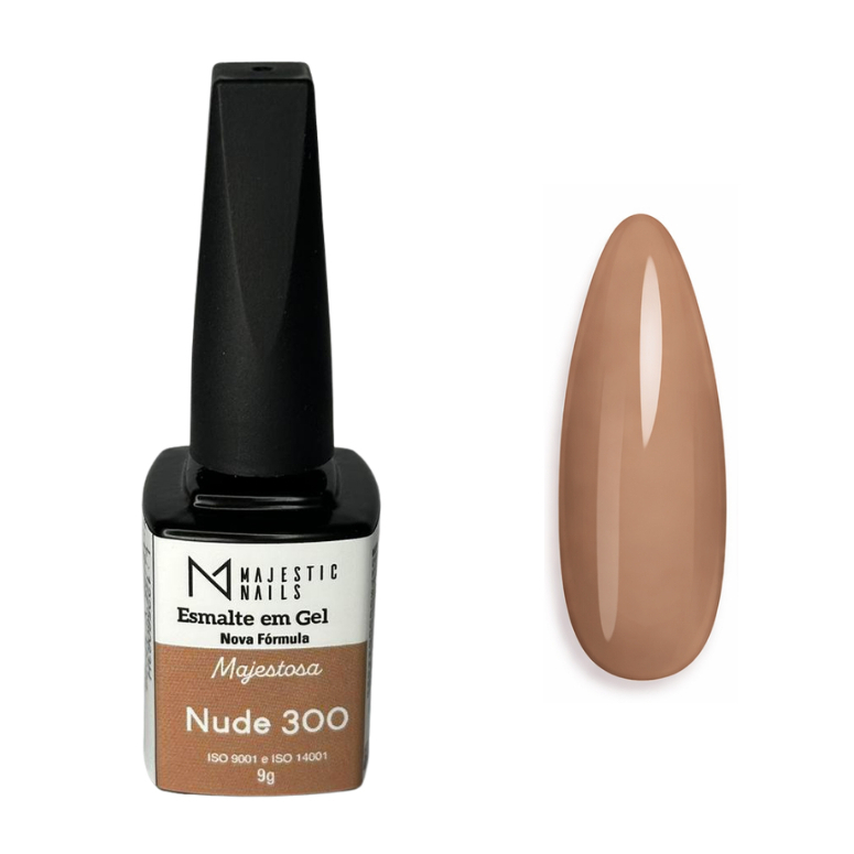Esmalte em gel Nude 300 - Nude, Beje, LED/UV, Durabilidade, Alongamento unha | Majestic Nails