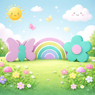 Kit Decorativo Arco Íris Flor e Borboleta Para Prateleira Mesa Decoração Quarto Infantil Bebe em Oferta na Shopee