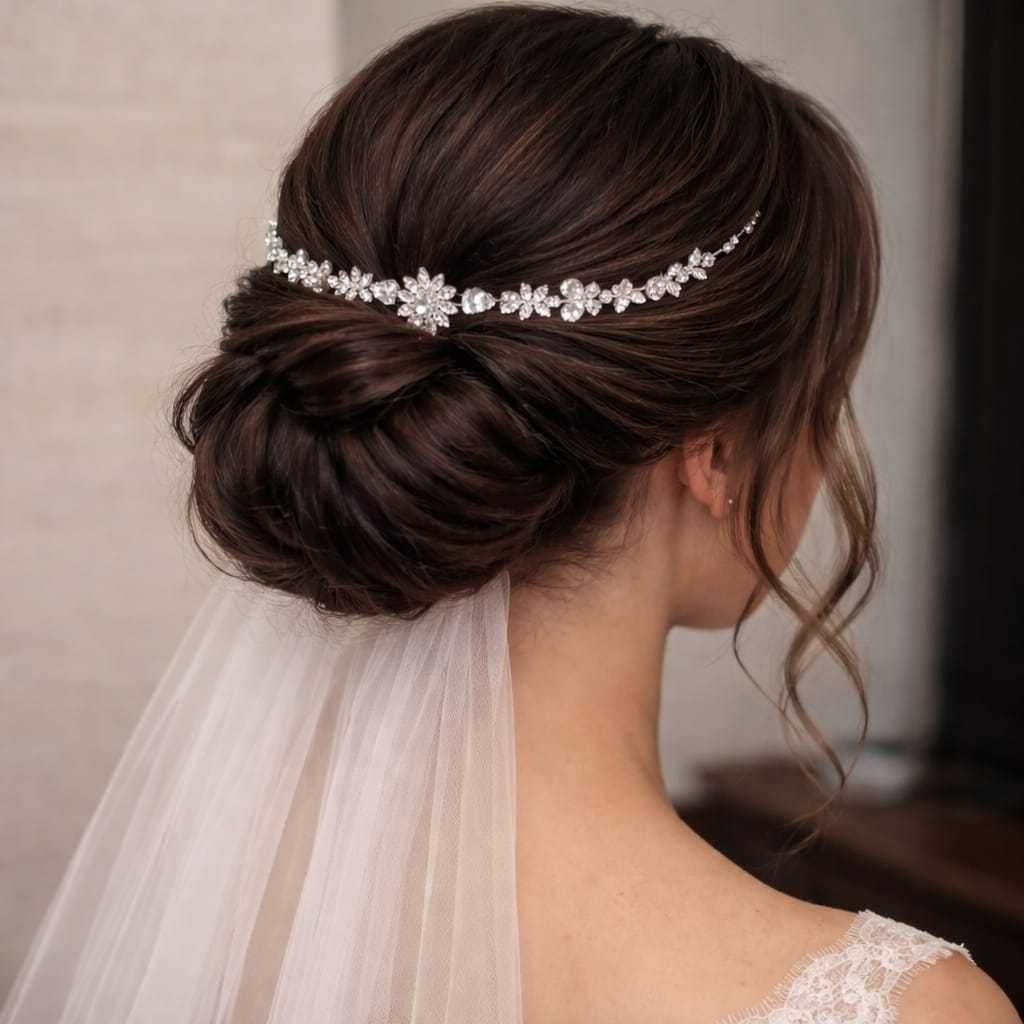 Tiara Porta Coque Coroa Feito de Zircônia Prateado Prata Noiva Festa Casamento Festa 15 Anos Delicado