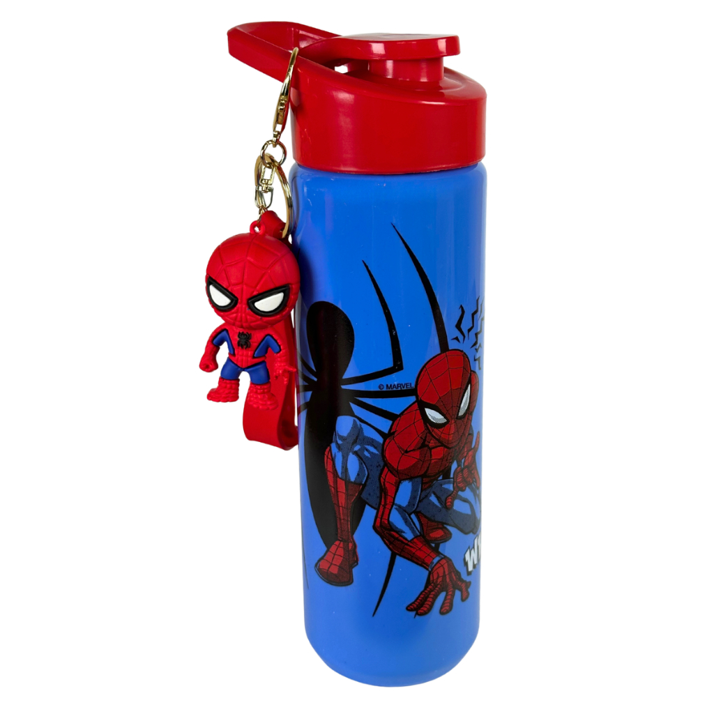 Garrafa  Água Infantil Homem Aranha 700 ml  Chaveiro Exclusivo do Homem Aranha
