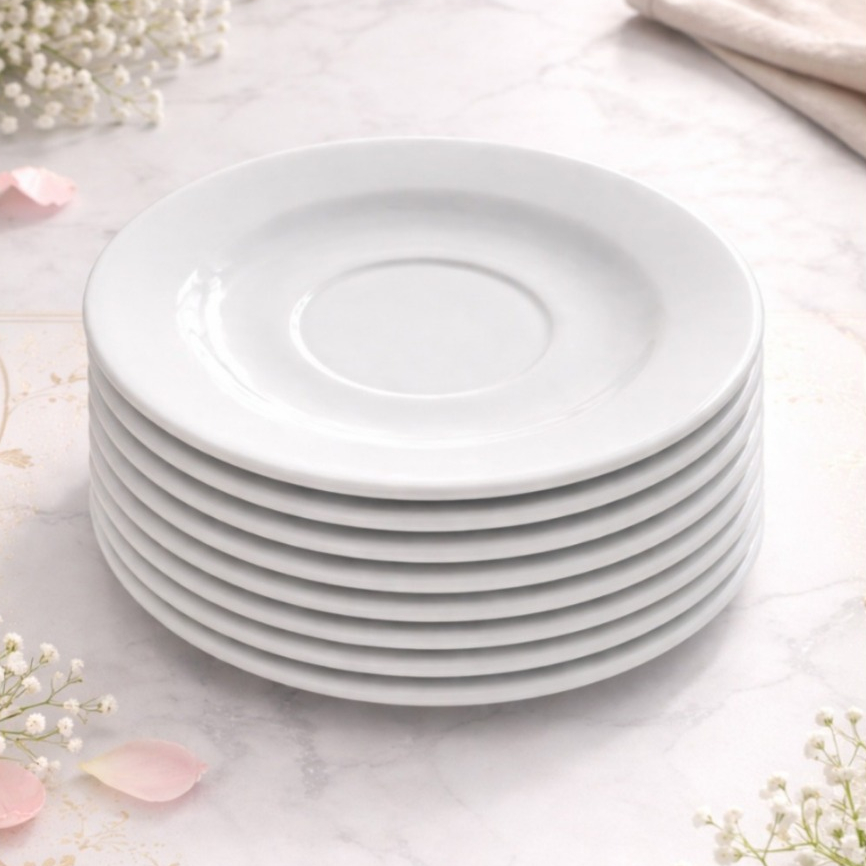 Pires para Xícara 180ml – Porcelana Branca - Kit 5 Unidades em Oferta na Shopee