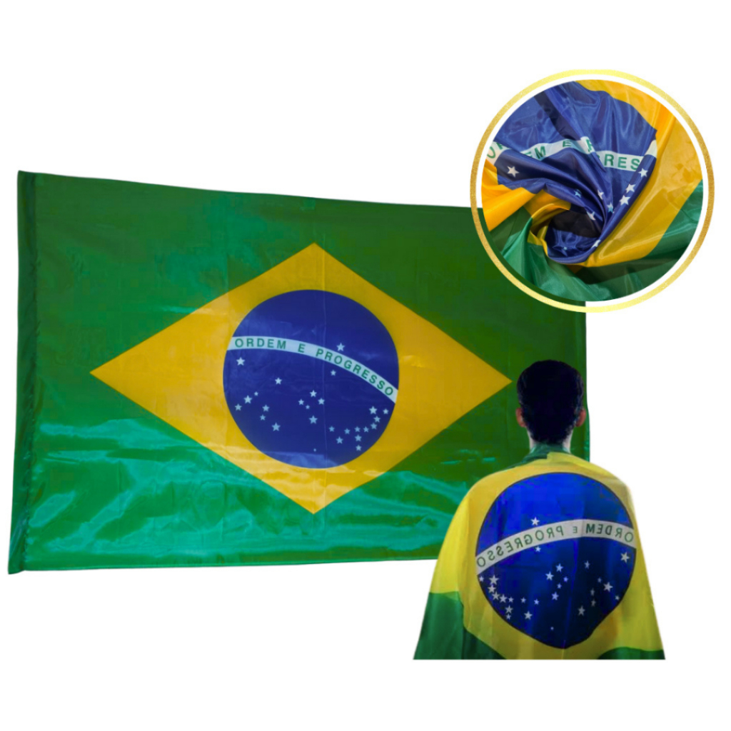 Bandeira do Brasil Copa do Mundo Poliéster Pendurar Externo e Interno Bandeirão Tamanho Grande