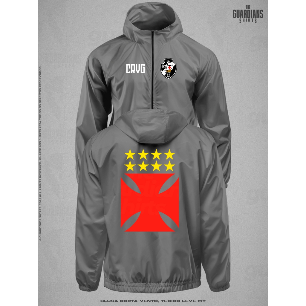 Corta Vento Cruz de Malta Vasco Tecido Fit Leve