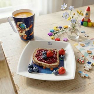 Prato e Caneca Astronauta Infantil Kit Introdução Alimentar Bebê - Livre BPA Pratinho Festa Espacial em Oferta na Shopee