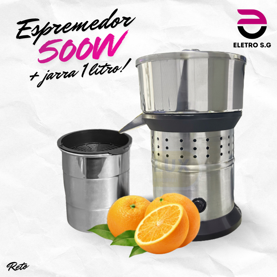 Espremedor Extrator Industrial de Suco Laranja 500w Bivolt