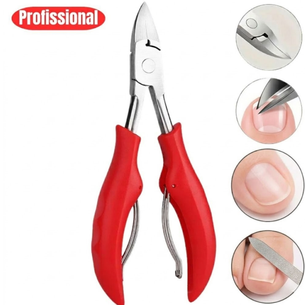 Alicate de Unha Profissional Curvado com Mola Dupla - Corte Perfeito e Durabilidade para o Seu Dia a Dia em Oferta na Shopee