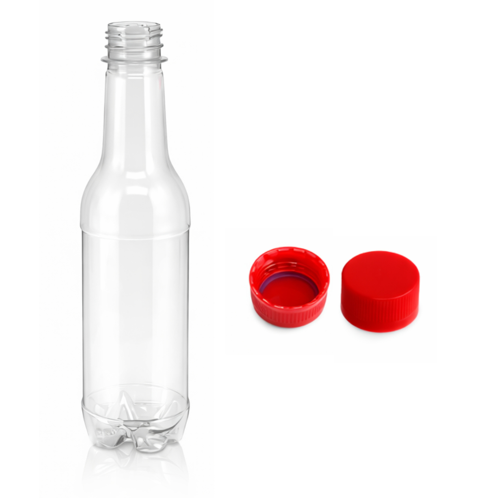 Kit 50 Garrafa Pet 300ML Pentaloide Cristal Produtos Gaseificados Com Tampa Vedante — imagem 2 de 2