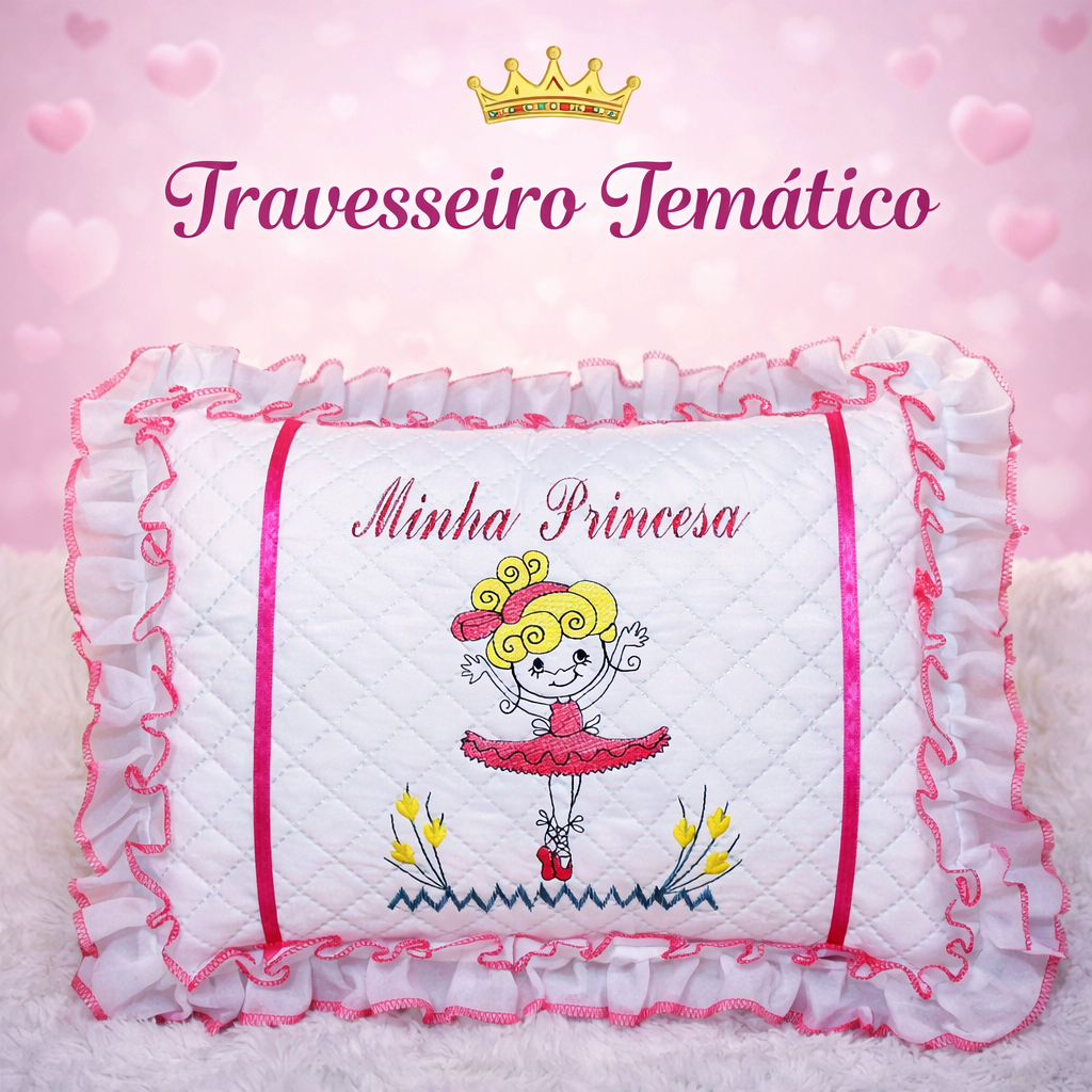 Travesseiro Bebê Princesa Bordada Promoção Presente Oferta Bebe Mneina em Oferta na Shopee