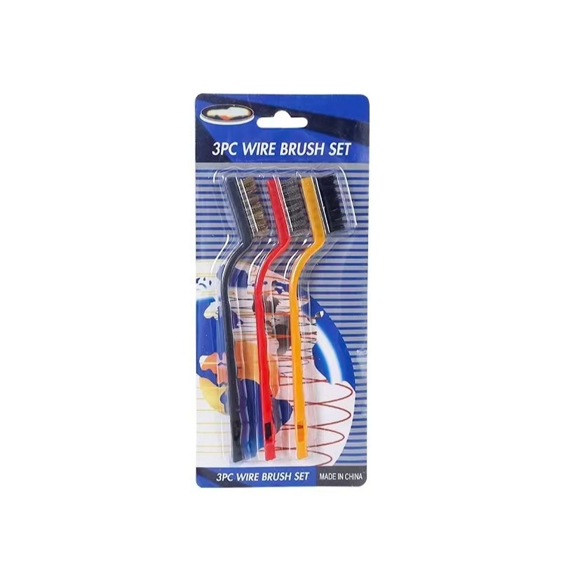 Kit 3 Escovas de Aço Remove Ferrugem Limpeza Profunda Multiuso