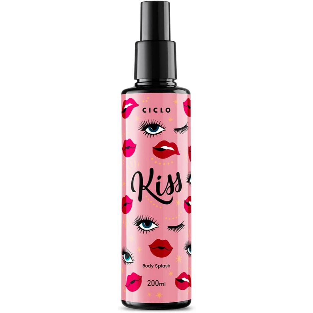 Body Splash Kiss Kiss Ciclo Cosméticos Original 200ml Perfume Feminino Marcante Doce