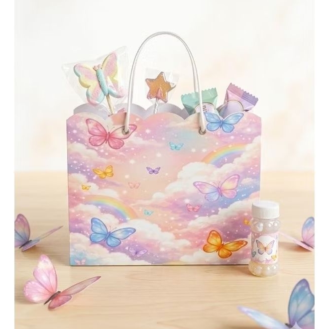 Kit Sacolinha personalizada jardim das borboletas/ Envio rapido
