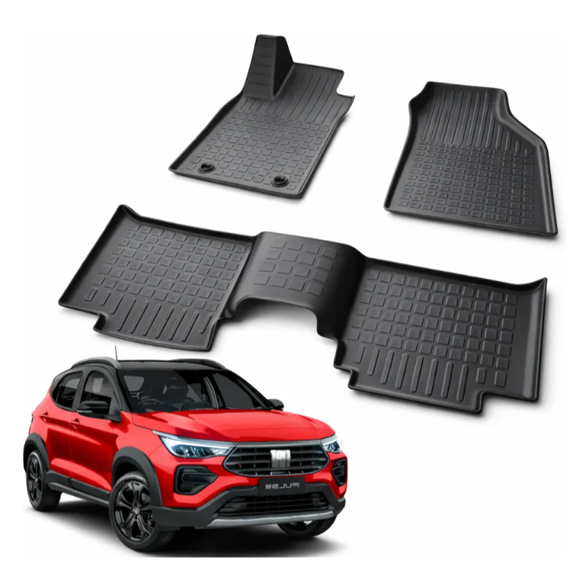 Tapete Bandeja Fiat Pulse 3 Peças Tpe Flexível 2021 2022 2023 2024 2025 a 2026