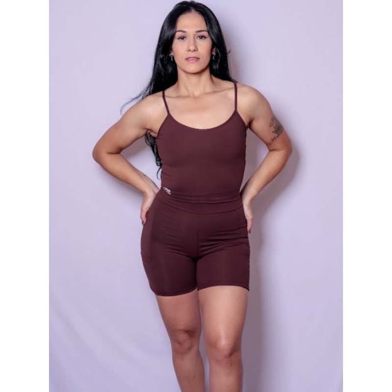 Conjunto Feminino Modelador Poliamida Premium – Short com Bolso | Zero Transparência, Alta Sustentação e Conforto