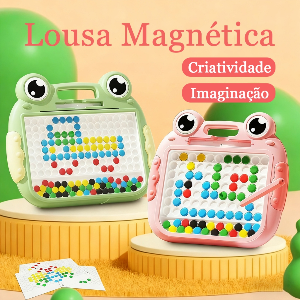 Lousa Mágica Caneta Magnética prancheta Infantil Educativo Autismo Cartelas Desenho