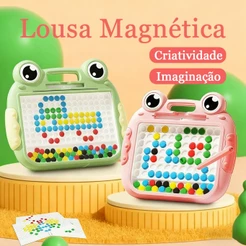 Lousa Mágica Caneta Magnética prancheta Infantil Educativo Autismo Cartelas Desenho