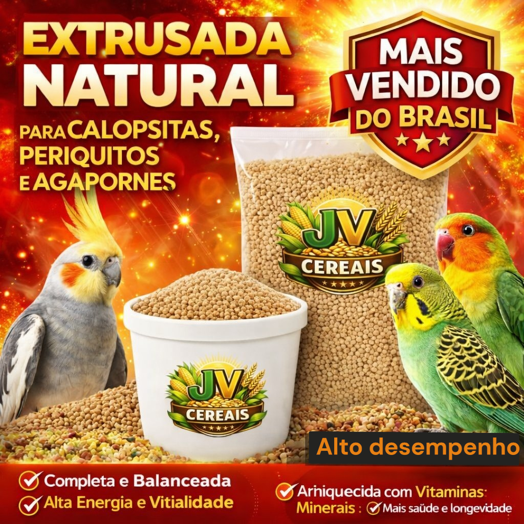 Extrusada Natural Miúda para Calopsita, Agapórnis e Periquito em Oferta na Shopee