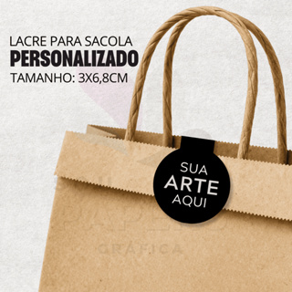 Adesivo Lacre Fecha Sacola Personalizado com Seu Logo - 3x6,8cm em Oferta na Shopee